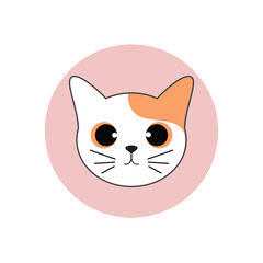 Obraz premium cat cute head logo vector image