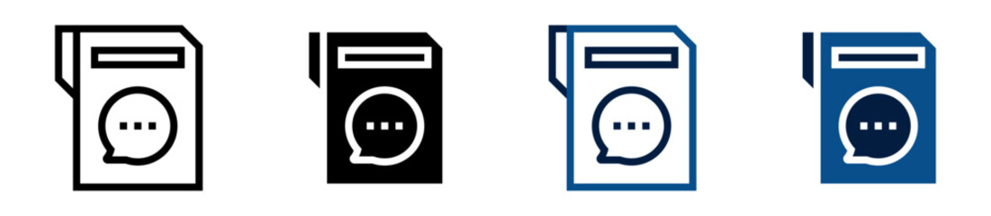 Iconos de mensaje archivado. Carpeta con globo de conversación. Almacenamiento de mensajes y organización de comunicación. Ilustración vectorial © Alejandro