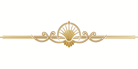 Elegant gold Art Deco decorative divider, vector