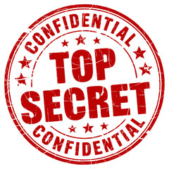 Red Top Secret Confidential Rubber Stamp &ndash; Grunge Circle Seal for Restricted Documents and Privacy