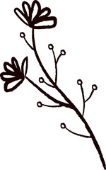 Flower Branch Line Drawing