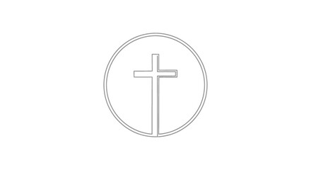 Fototapeta premium Simple cross symbol within a circle