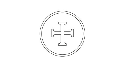 Fototapeta premium Elegant cross symbol within a circle for design and branding