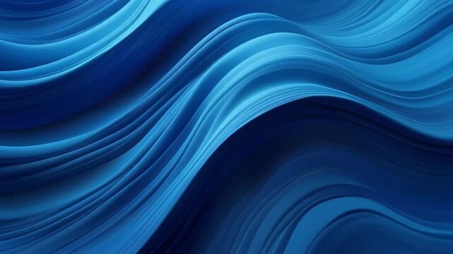 Abstract blue waving lines background animation