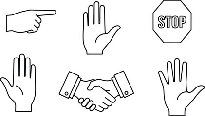 Obraz premium Hand gestures and a stop sign