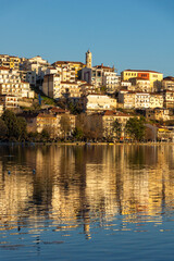 Fototapeta premium Panorama of Town of Kastoria, Greece