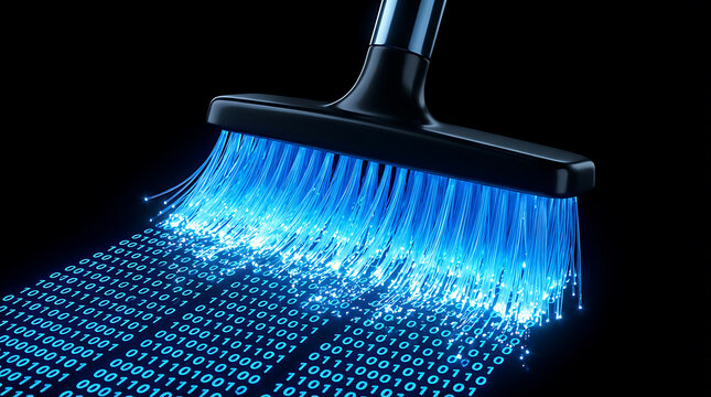 Sweeping away digital data with modern broom and binary code