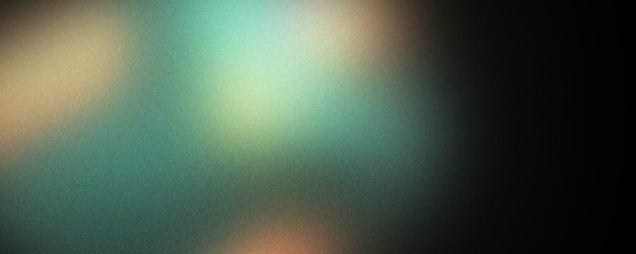Abstract Teal Light Leak Background with Heavy Film Grain Texture and Cinematic Cyan Glow