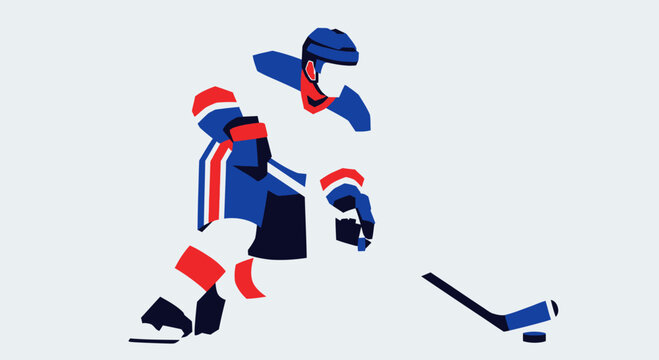Dynamic Ice Hockey Player in Action.