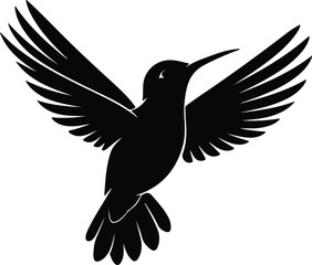 Obraz premium Vector hummingbird in flight isolated on white background silhouette design