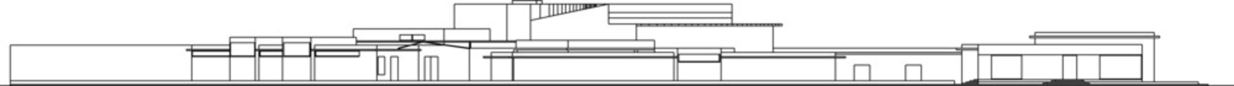 Vector sketch illustration silhouette design architectural construction section view of modern Cultural center building