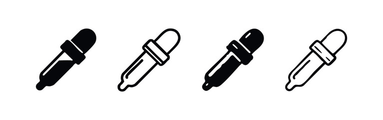 Pipette and Dropper Icon Set - Medical Lab Tools and Science Experiment Symbols