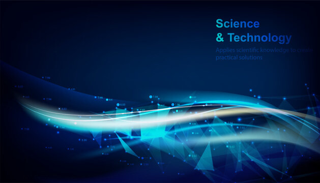 Shining blue flow. Vector illustration, contains transparencies, gradients and effects