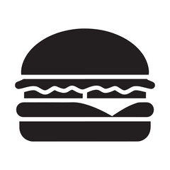 Fototapeta premium Black burger icon flat design
