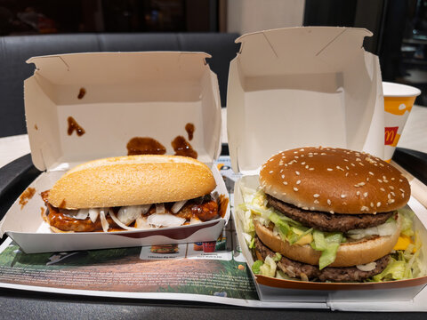 Savory Comparison of McRib and Big Mac Sandwiches
