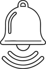 Obraz premium Ringing bell icon with sound waves line art style vector illustration alert notification symbol for web and mobile design