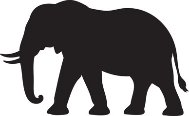 Fototapeta premium Black silhouette of a large elephant walking animal