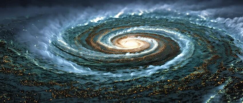 Abstract illustration of a galaxy spiral in outer space with bright core
