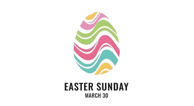 Easter sunday celebration logo with colorful easter egg design