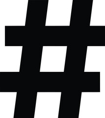 Fototapeta premium Bold Black Hashtag Symbol Isolated on White Background for Social Media and Digital Marketing Design