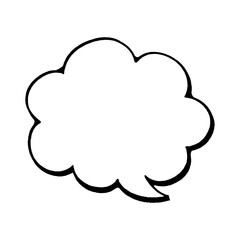 Single Cloud Shaped Comic Speech Bubble Featuring Bold Hand Drawn Contours and Gritty Urban Street Art Textures.