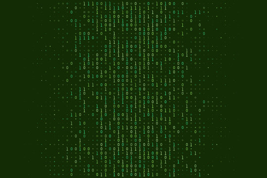 Green Binary Code Matrix Background for Cybersecurity and Data Encryption