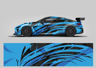 abstract blue background for decal or wrap car design © Lancar