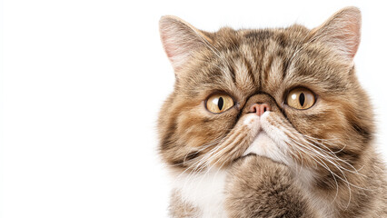 Thinking meme cat with copy space on white background cat-meme_1328