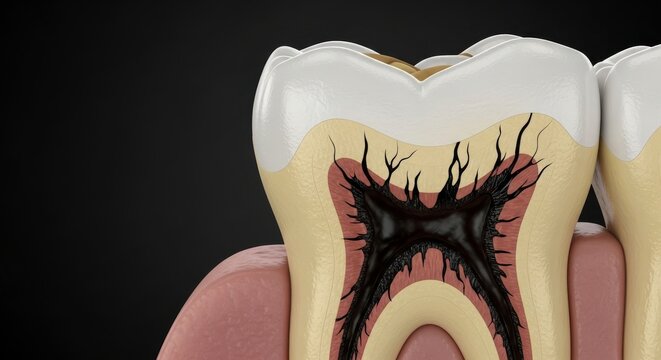 Dental Cavity Tooth Decay Illustration Medical Anatomy