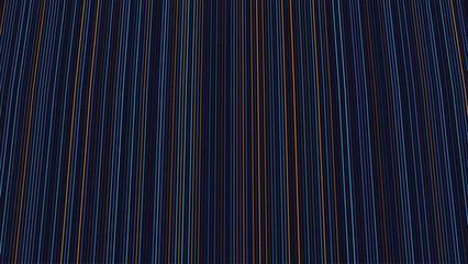 Obraz premium Vibrant blue and orange vertical lines extend across a dark field forming a modern visual pattern