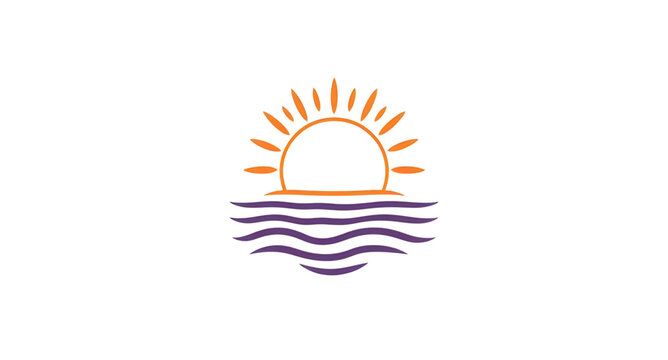 coastalwaves, sunoceanlogo, sun, ocean, waves, logo, minimalist, seaside, beach, water, marine, coastal, horizon, nature, emblem, vector, illustration