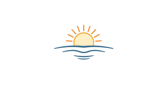 waveemblem, sunoceanlogo, sun, ocean, waves, logo, minimalist, seaside, beach, water, marine, coastal, horizon, nature, emblem, vector, illustration, isolated
