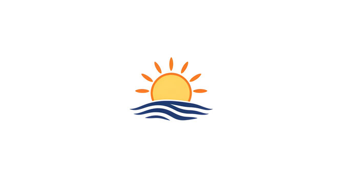 waveemblem, sunoceanlogo, sun, ocean, waves, logo, minimalist, seaside, beach, water, marine, coastal, horizon, nature, emblem, vector, illustration, isolated