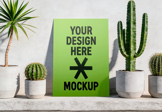 Portrait Flyer Garden Setting Mockup