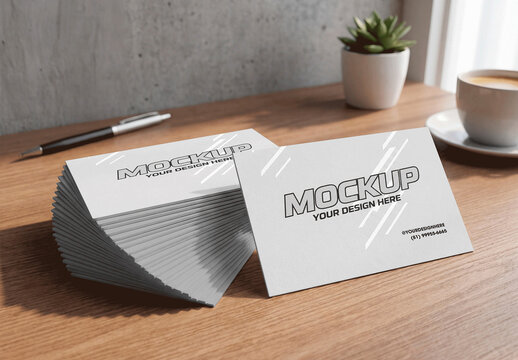 Business Card Desk Office Mockup