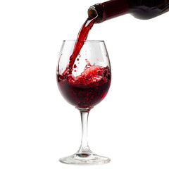 Servindo uma ta&ccedil;a de vinho em fundo transparente	