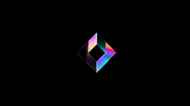 Holographic Geometric Sticker Reflecting Full Spectrum Color