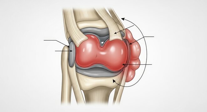 Medical Illustration of Elbow Joint Anatomy.