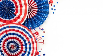 Obraz premium Patriotic american art with concentric circles and stars