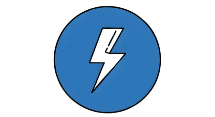 Electricity symbol on blue background