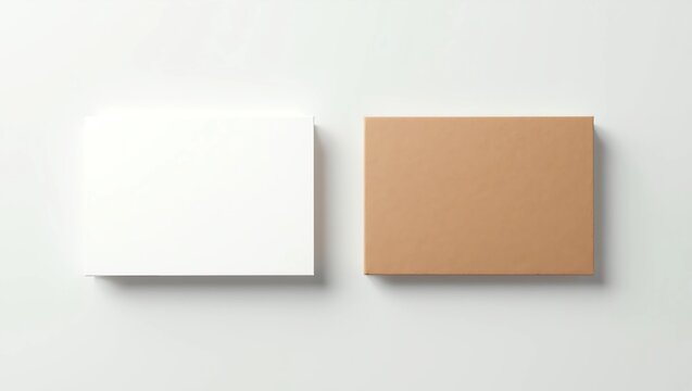 Kraft & White Business Card Mock-Up (85x55mm)