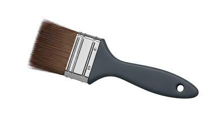 Paint Brush with Dark Grey Handle and Brown Bristles