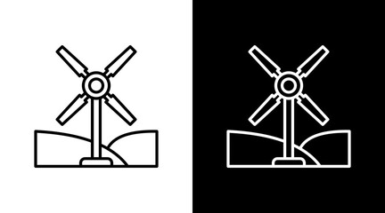 Wind Turbine Outline White Icon Set Design © Zaiva Maysha