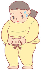 疾患・疾病のイラスト - 腹部膨満・肥満・内臓下垂