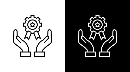 Skill Mastery Outline White Icon Set Design