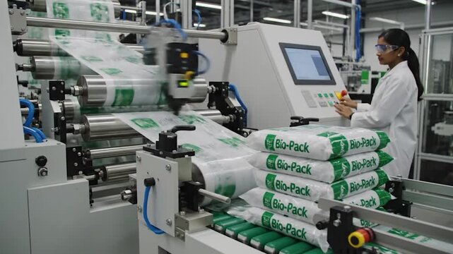 Automated Packaging Machine Producing Bags