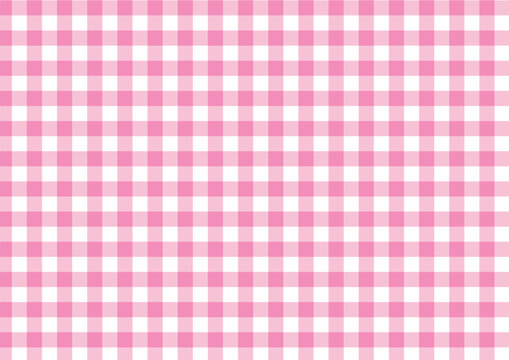 Pink Gingham Check Pattern Background &ndash; Seamless Fabric Style Texture