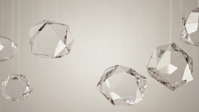 Shapes Floating Upward with Smooth Loop and Subtle Reflections