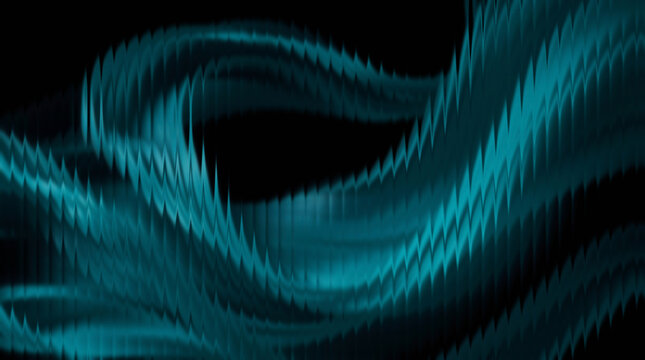 Dynamic teal waveform pattern on dark background