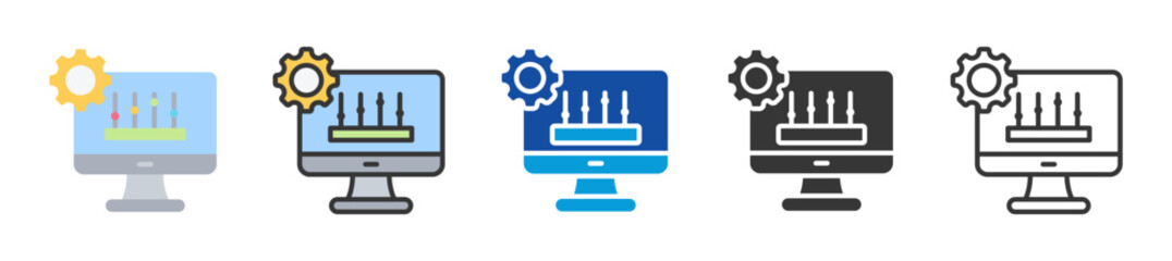 Obraz premium configuration icon set multi style various collection